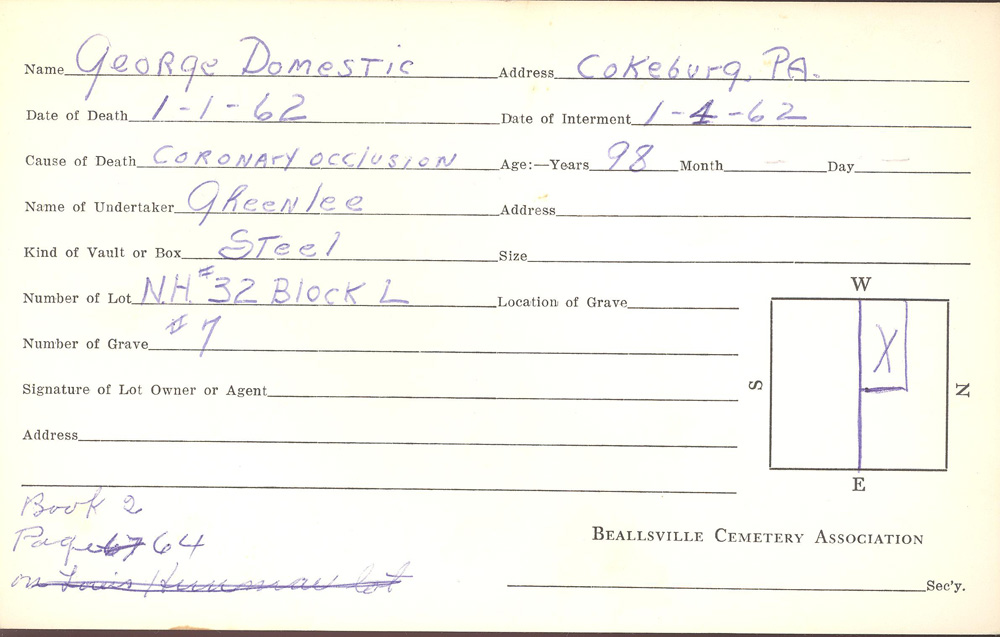 burial card